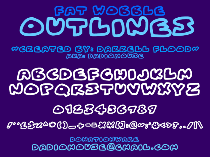 Fat Wobble Outlines Font poster