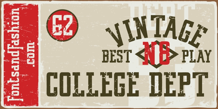 VINTAGE COLLEGE DEPT WORN Font poster