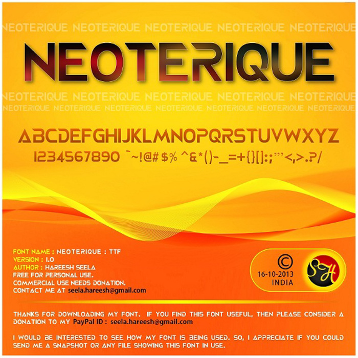 NEOTERIQUE Font poster