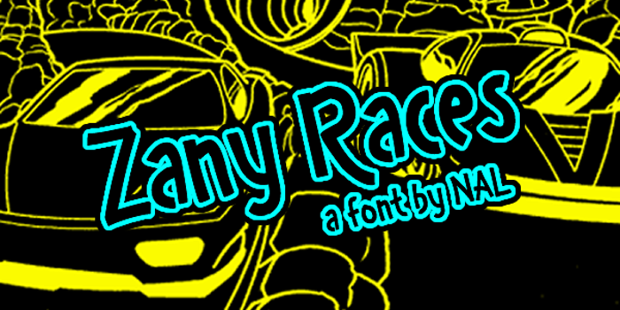 Zany Races Font poster