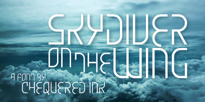 Skydiver On The Wing Font poster