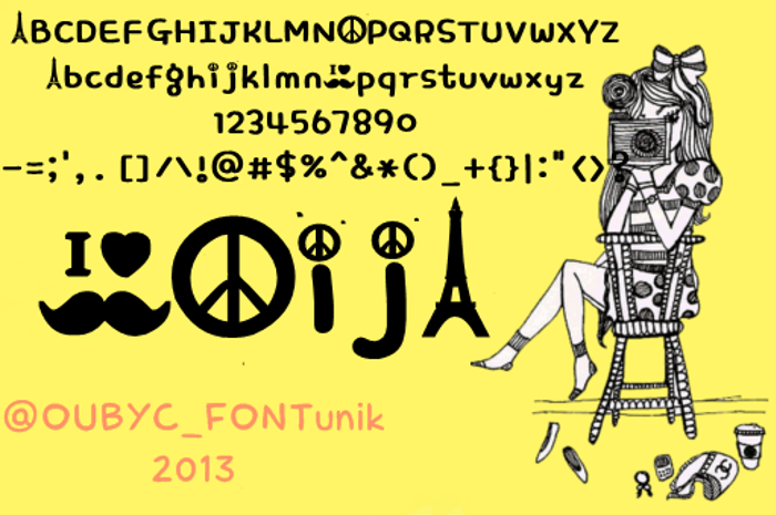 peace mustache Font poster