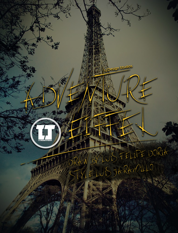 adventure Eiffel Font poster