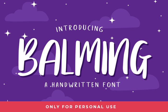 Balming Font poster