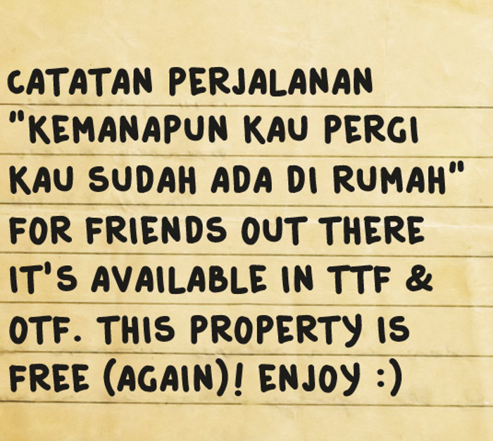 Catatan Perjalanan Font poster