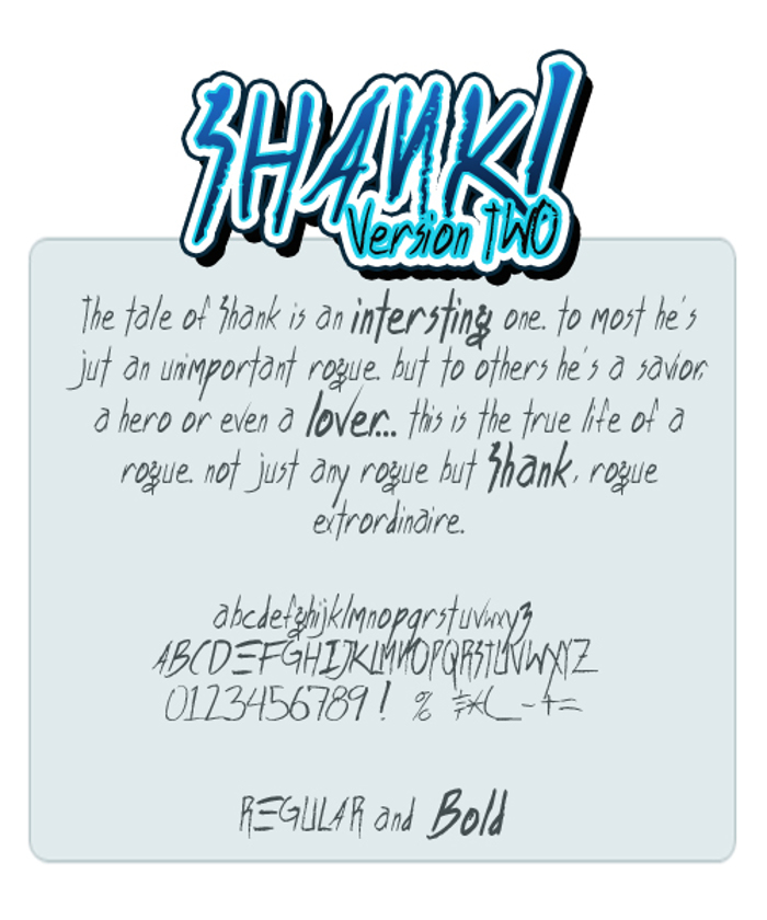 Shank Font poster