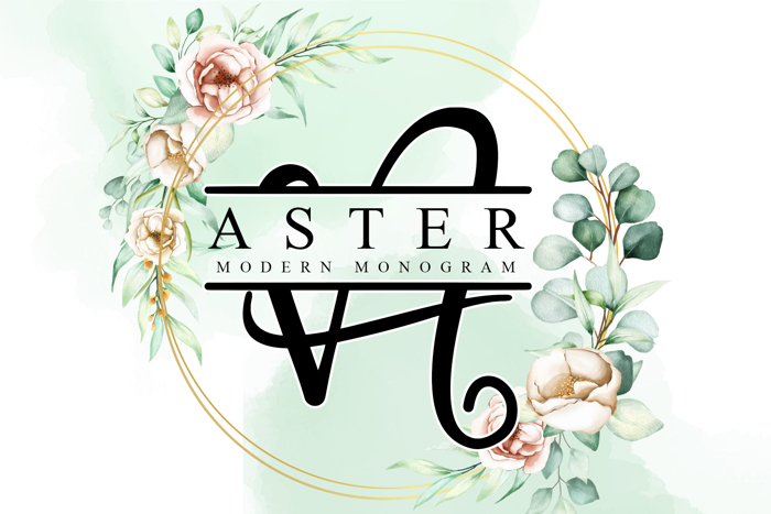 Aster Monogram _ Font poster