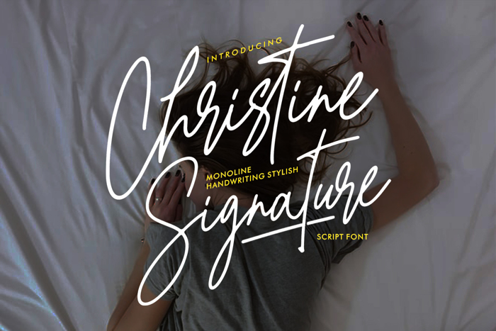 Christine Signature Font poster
