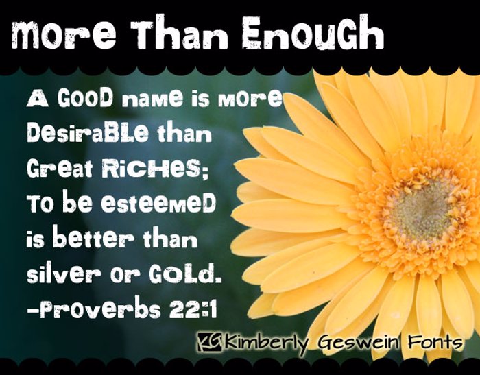 More than Enough Font poster