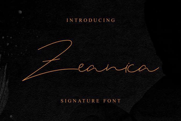 Zeanica Font poster