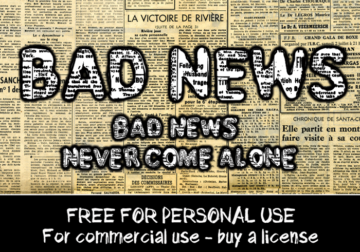 CF Bad News Font poster