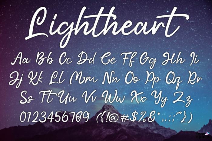 Lightheart Font poster