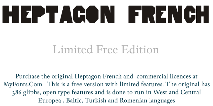 HeptagonFrench Limited Free Edi Font poster