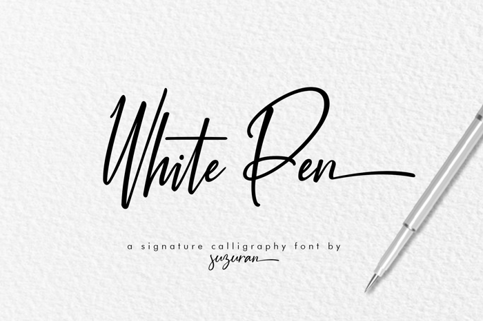 White Pen Font poster