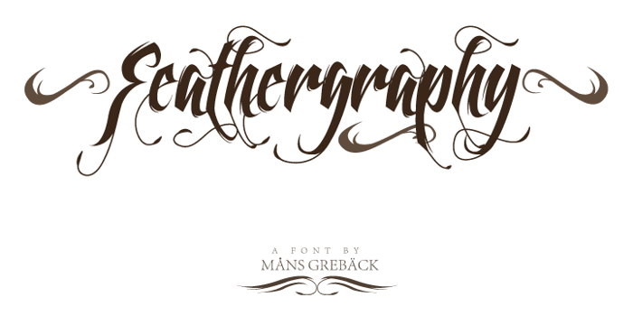 Feathergraphy Decoration Font poster