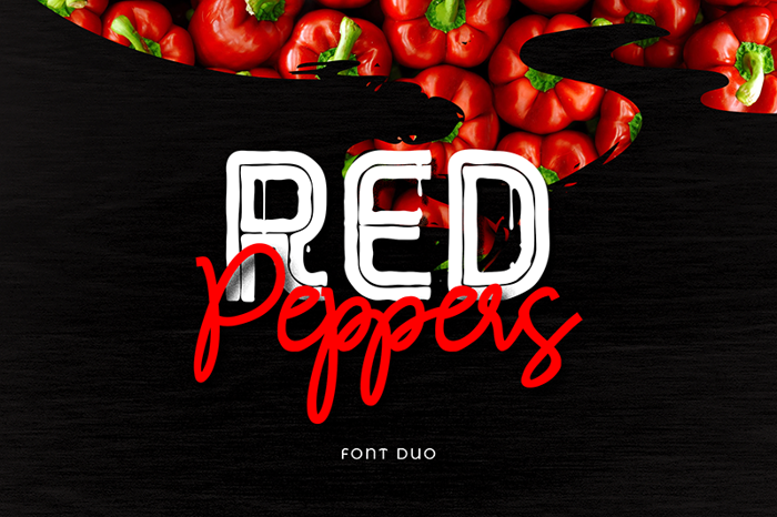 RED Peppers Script Font poster
