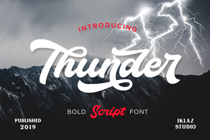 Thunder Demo Font poster