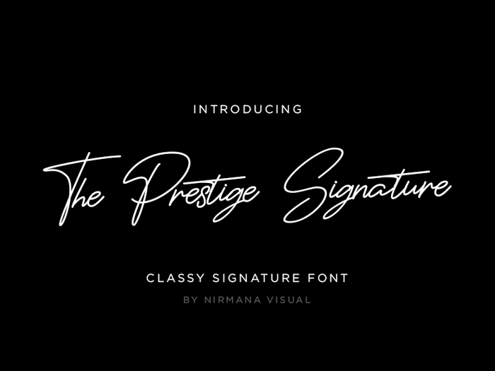 The Prestige Signature Font poster