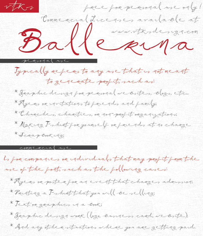 Vtks Ballerina Font poster