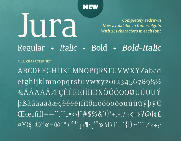 Jura Font poster