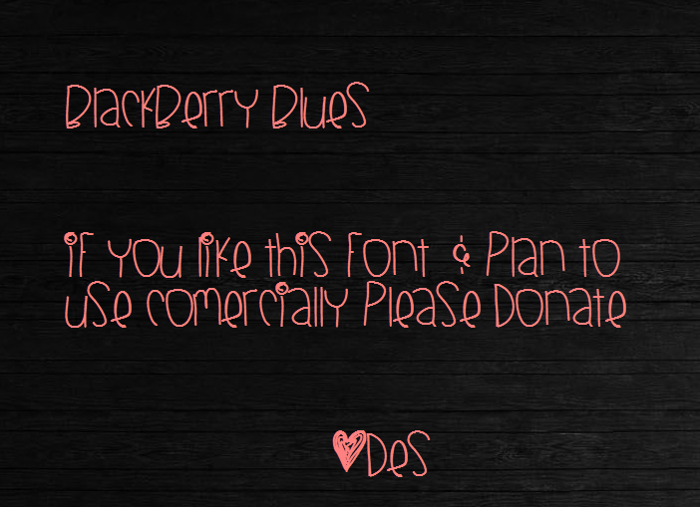 BlackberryBlues Font poster