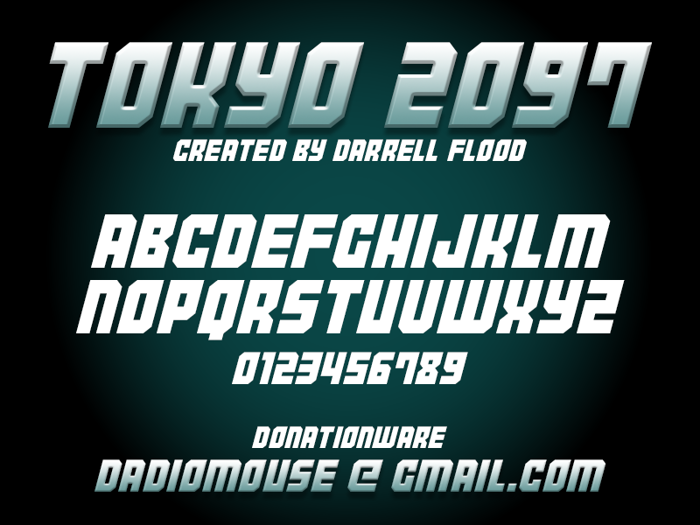 Tokyo 2097 Font poster