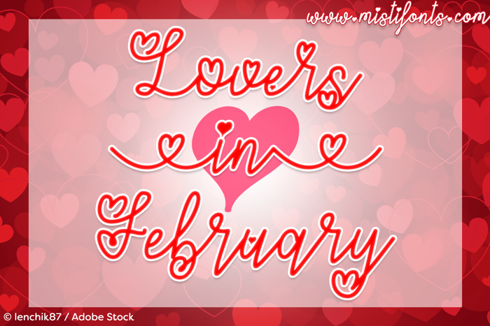 Lovers in February Font poster