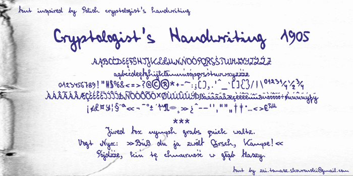 Cryptologist's Handwriting Font poster