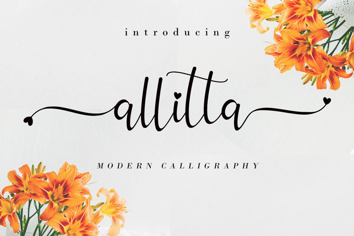 Allitta Calligraphy Font poster