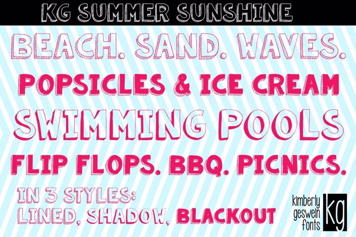 KG Summer Sunshine Font poster