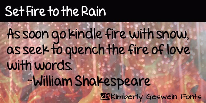 Set Fire to the Rain Font poster