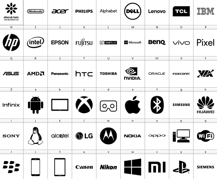 Font Logos Technology poster