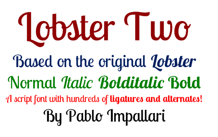 Lobster Two Font poster
