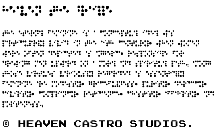 Heaven the Braille Font poster