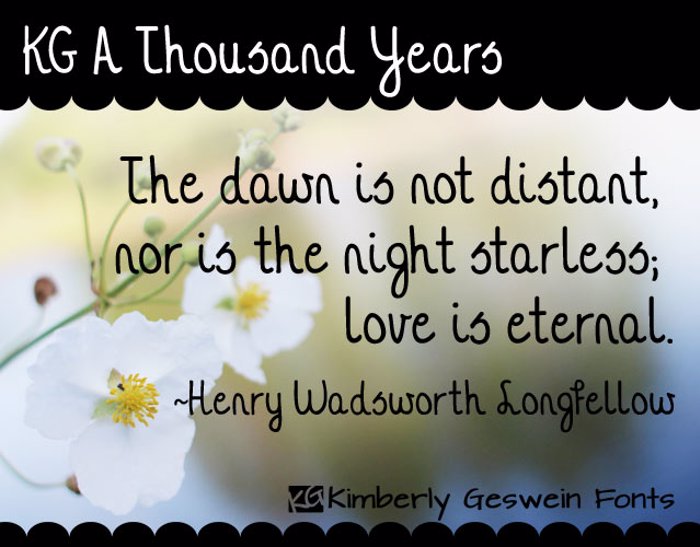 KG A Thousand Years Font
