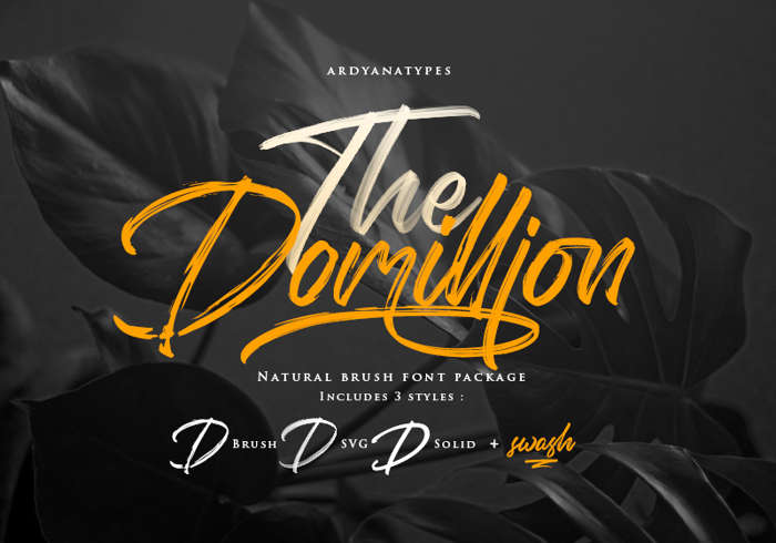 Domillion Brush Free Font poster