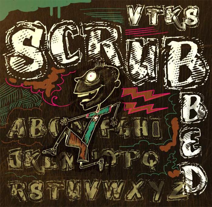 VTKS SCRUBBED Font poster
