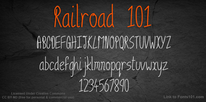 Railroad 101 Font poster