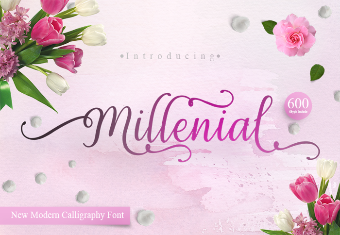 Millenial Script Font poster