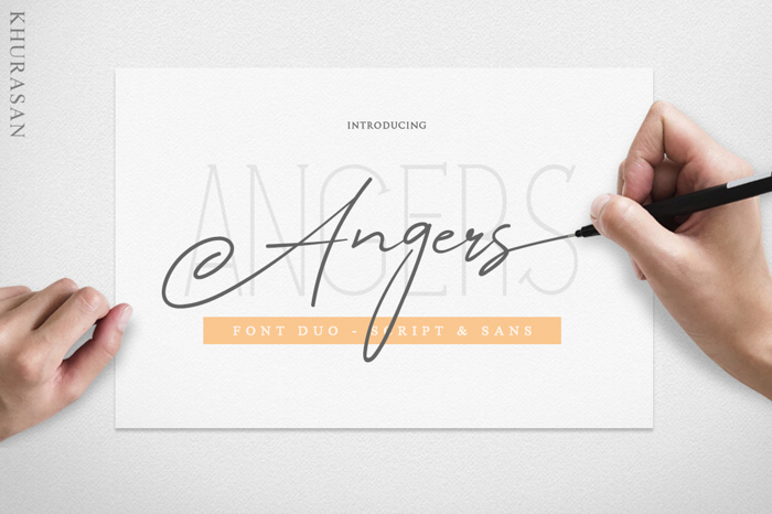 Angers Script Font poster