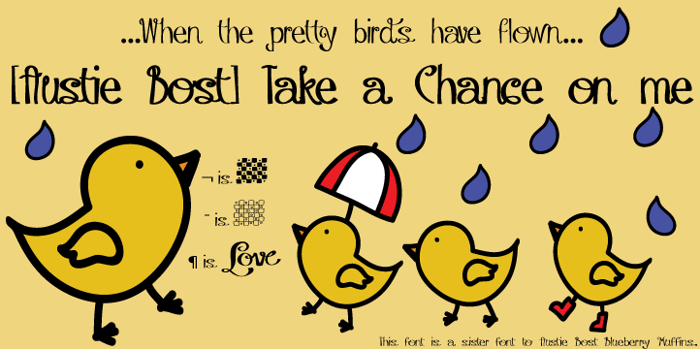 Austie Bost Take a Chance Font poster