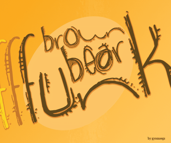 brown bear funk Font poster