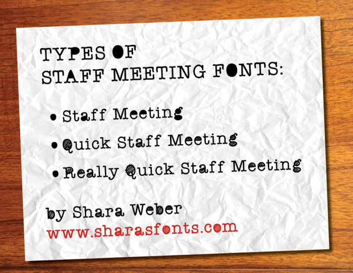 ReallyQuickStaffMeeting Font poster