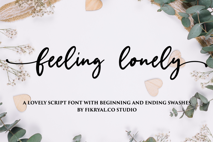 feeling lonely Font poster
