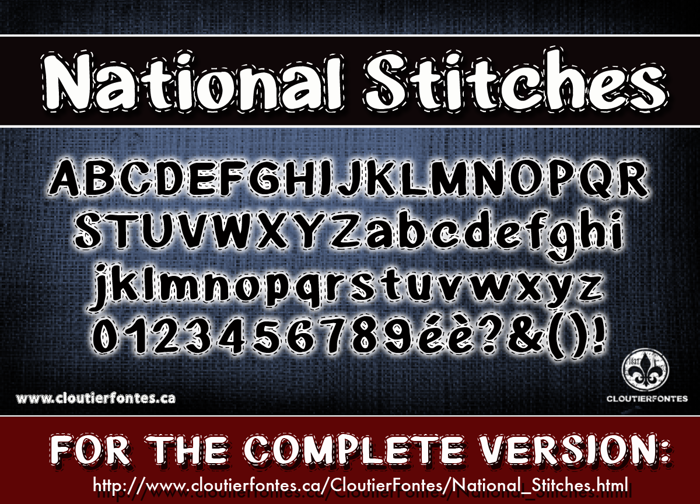 CF National Stitches Font poster