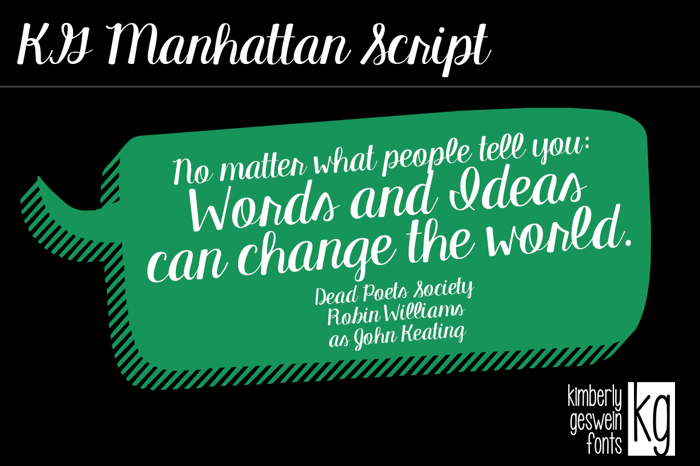 KG Manhattan Script Font poster