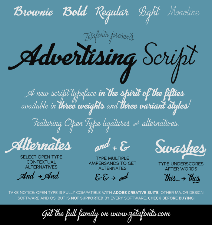 Advertising Script Font poster