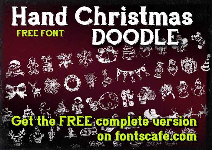 Hand Christmas Doodle Font poster