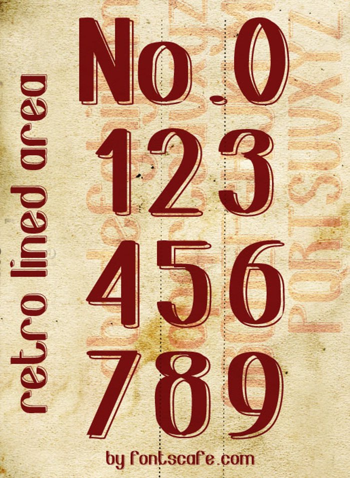 retro lined area Font poster