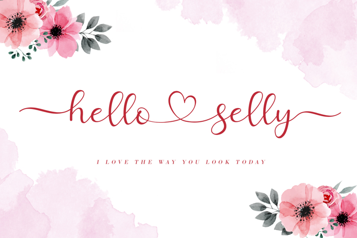 Hello Selly Font poster
